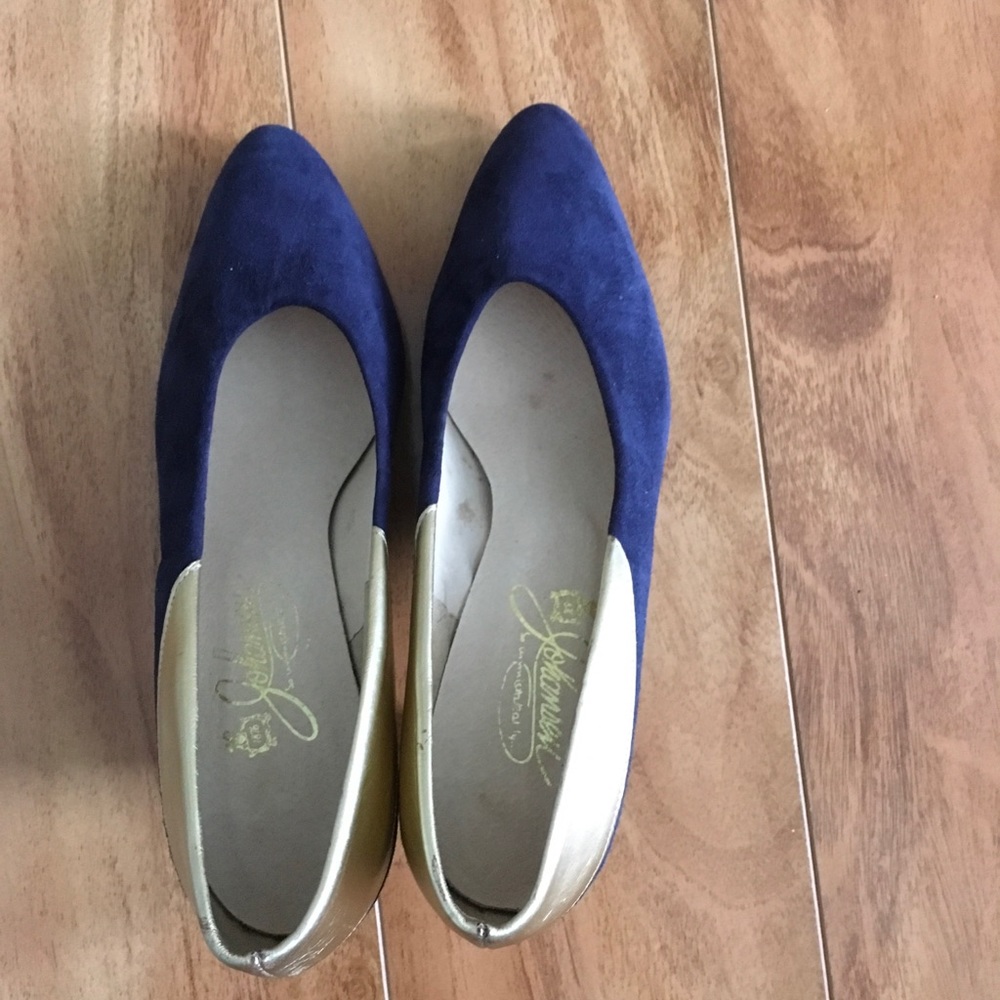 Vintage Johansen Navy Blue Suede Leather  7.5 M